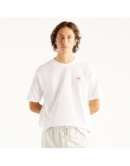 Мужская футболка New Balance Woven Label MT53928WT - белая