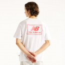 Мужская футболка New Balance Woven Label MT53928WT - белая