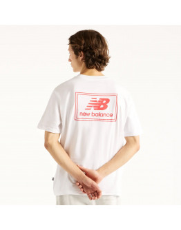 Мужская футболка New Balance Woven Label MT53928WT - белая