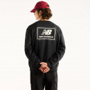 Мужская толстовка New Balance Woven Label MT6175T5BK - черная