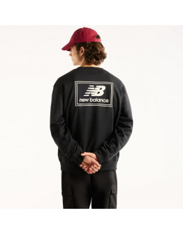 Мужская толстовка New Balance Woven Label MT6175T5BK - черная