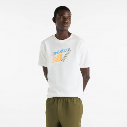 Мужская футболка New Balance Classic Tri-Logo MT61N1YVSST - белая