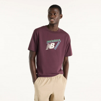 Мужская футболка New Balance Classic Tri-Logo MT61N1YVYLR - бордовая
