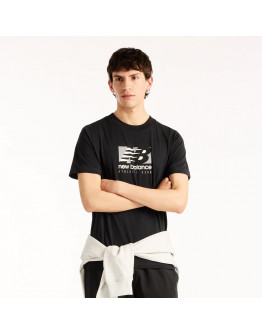 Мужская футболка New Balance Rectangle Relaxed MT62Q398BK - черная