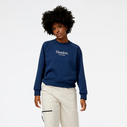 Толстовка New Balance WT31557NNY - темно-синяя