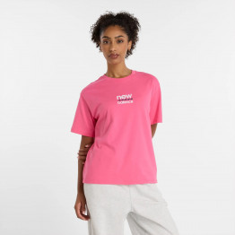 Женская футболка New Balance WT51541DAB - розовая