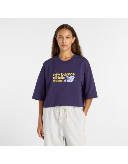 Женская футболка New Balance WT51908BOY - фиолетовая