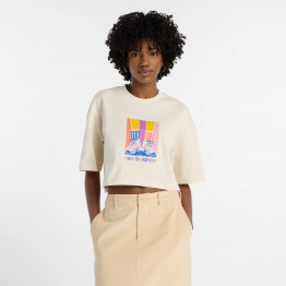 Женская футболка New Balance WT53904LIN - бежевый