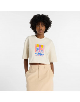 Женская футболка New Balance WT53904LIN - бежевый