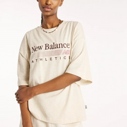 Женская футболка New Balance Trackside WT6297MKLIT - бежевый