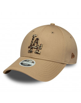 Женская шапка New Era LA Dodgers MLB Animal Infill 9FORTY - бежевого цвета