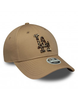Женская шапка New Era LA Dodgers MLB Animal Infill 9FORTY - бежевого цвета