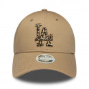 Женская шапка New Era LA Dodgers MLB Animal Infill 9FORTY - бежевого цвета