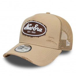 Мужская кепка New Era 9FORTY Oval Canvas Distress Trucker 60771805 - бежевый