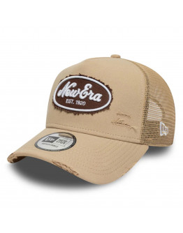 Мужская кепка New Era 9FORTY Oval Canvas Distress Trucker 60771805 - бежевый