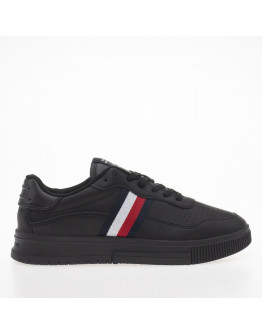 Кроссовки Tommy Hilfiger Supercup Stripes Leather FM0FM04824-0GQ - черные