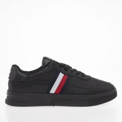 Кроссовки Tommy Hilfiger Supercup Stripes Leather FM0FM04824-0GQ - черные