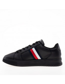 Мужская обувь Tommy Hilfiger Supercup Stripes Leather Ess FM0FM04895-BDS - черные