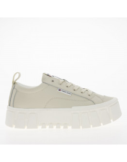 Женские кроссовки Tommy Jeans Vulc Flatform LC Leather EN0EN02610-ACG - бежевые