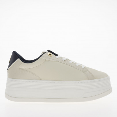 Женские кроссовки Tommy Jeans Platform Sneaker Triangle FW0FW08115-ACG - бежевые